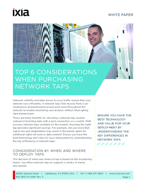Top 6 Considerations When Purchasing Network Taps