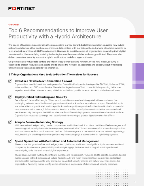 Top 6 Recommendations to Improve User Productivity with a Hybrid Architecture