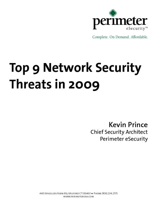 Top 9 Network Security Threats in 2009