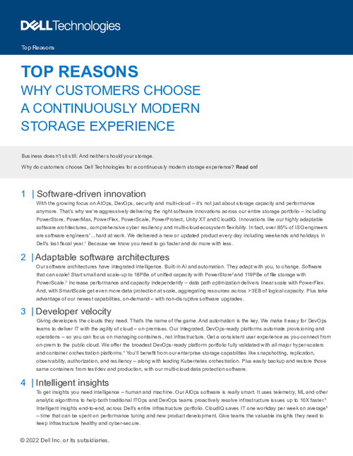 Top Reasons Why Customers Choose a Continuously Modern Storage Experience