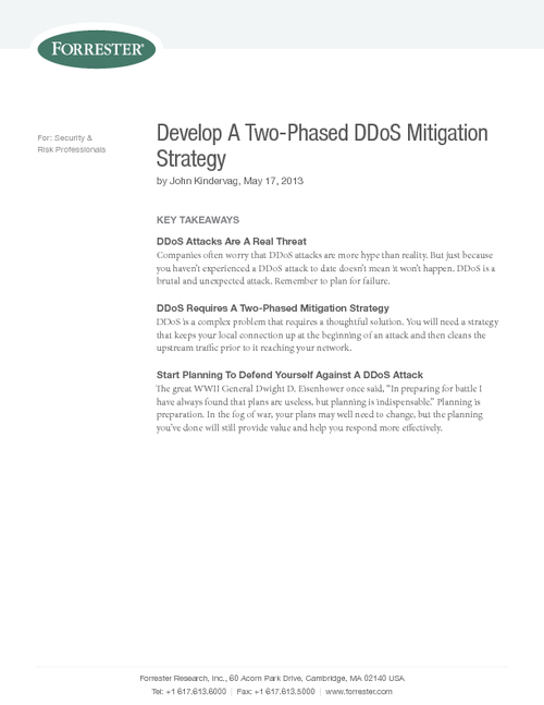A Two-Phased DDoS Mitigation  Strategy