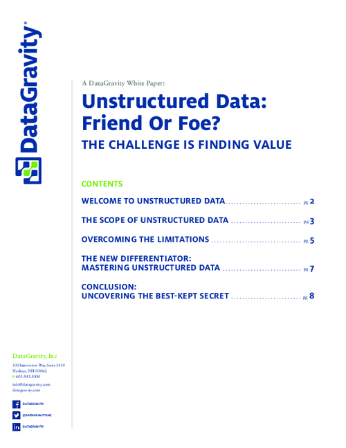 Unstructured Data: Finding the Untapped Power and Value