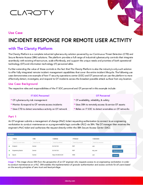 Use Case: Incident Response For Remote User Activity