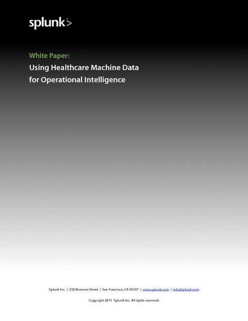 Using Healthcare Machine Data for Operational Intelligence