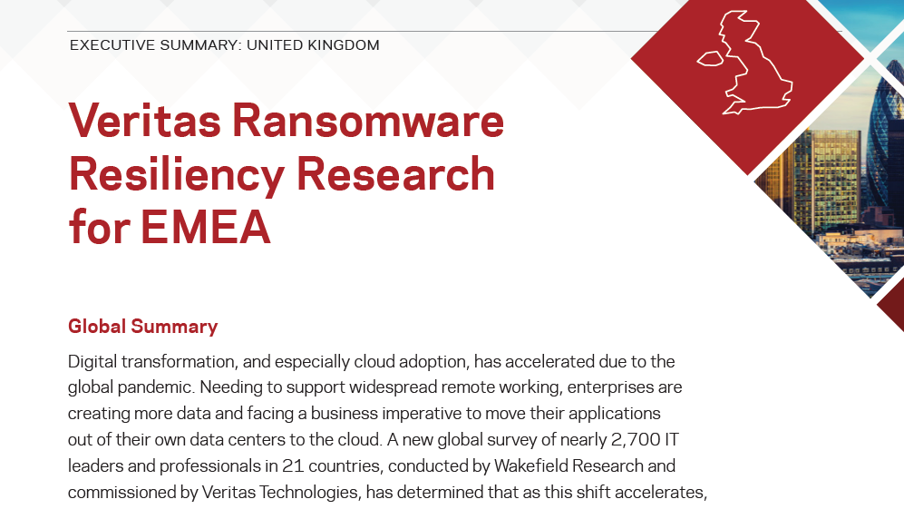 Veritas Ransomware Resiliency Research for EMEA