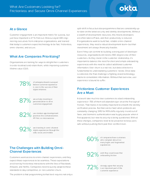 What are Customers Looking For? Frictionless and Secure Omni-Channel Experiences