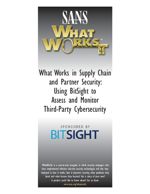 What Works in Supply Chain and Partner Security