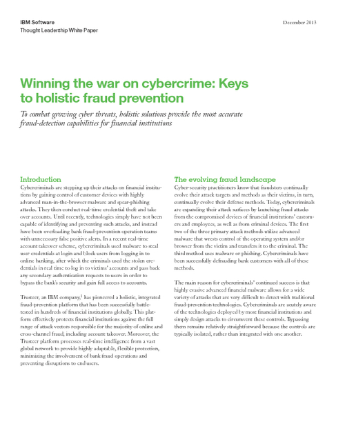 Winning the War on Cybercrime: The Four Keys to Holistic Fraud Prevention